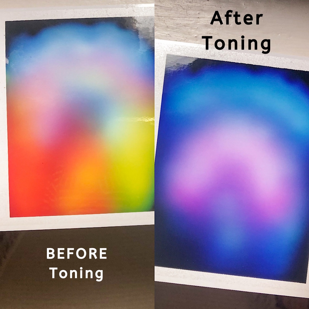 Aura photograph before and after toning with Erin