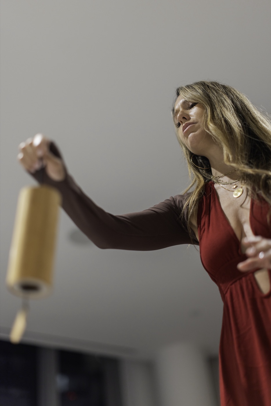 Erin toning with a chime